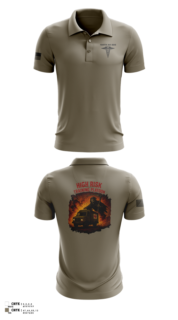 Long Sleeve Performance Polo, 194th AR BDE HRT Medics, Army, Teamtime, Team time, sublimation, custom sports apparel, team uniforms, spirit wear, spiritwear, sports uniforms, custom shirts, team store, custom team store, fundraiser sports, apparel fundraiser