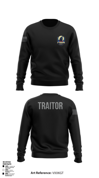 Crew Neck Sweatshirt, F- Squad East, Police, Teamtime, Team time, sublimation, custom sports apparel, team uniforms, spirit wear, spiritwear, sports uniforms, custom shirts, team store, custom team store, fundraiser sports, apparel fundraiser