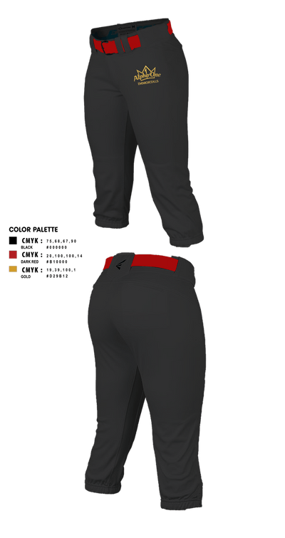 Alpha One Immortals 7766143 Softball Pants - 1