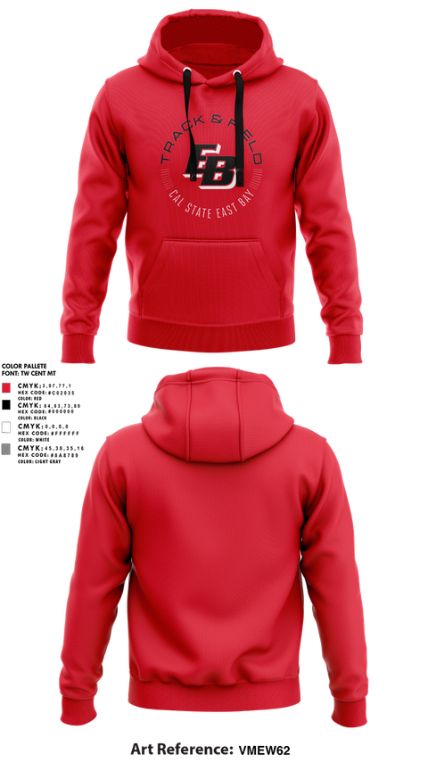 Hoodie, CSU East Bay Track & Field, Track & Field, Teamtime, Team time, sublimation, custom sports apparel, team uniforms, spirit wear, spiritwear, sports uniforms, custom shirts, team store, custom team store, fundraiser sports, apparel fundraiser
