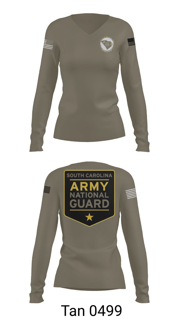 Womens Long Sleeve Vneck Shirt, Scarng, National Guard, Teamtime, Team time, sublimation, custom sports apparel, team uniforms, spirit wear, spiritwear, sports uniforms, custom shirts, team store, custom team store, fundraiser sports, apparel fundraiser