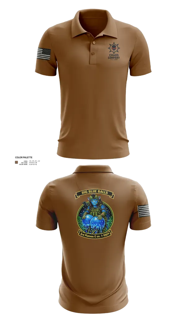 Short Sleeve Performance Polo, C. Co. 1-120 3rd PLT, Army, Teamtime, Team time, sublimation, custom sports apparel, team uniforms, spirit wear, spiritwear, sports uniforms, custom shirts, team store, custom team store, fundraiser sports, apparel fundraiser