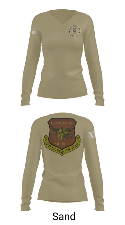Evangeline Parish Sheriffs Office S.R.T Women's Long Sleeve V-neck Shirt - 92