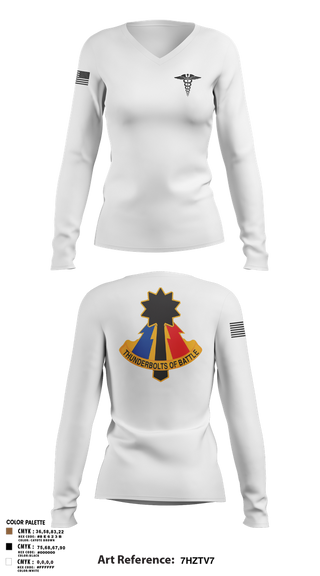 Womens Long Sleeve Vneck Shirt, 194th AR BDE HRT Medics, Army, Teamtime, Team time, sublimation, custom sports apparel, team uniforms, spirit wear, spiritwear, sports uniforms, custom shirts, team store, custom team store, fundraiser sports, apparel fundraiser