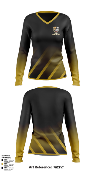Womens Long Sleeve Vneck Shirt, Bears, Track & Field, Teamtime, Team time, sublimation, custom sports apparel, team uniforms, spirit wear, spiritwear, sports uniforms, custom shirts, team store, custom team store, fundraiser sports, apparel fundraiser