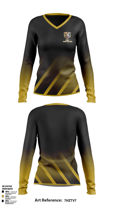 Bears Women's Long Sleeve V-neck Shirt - 1