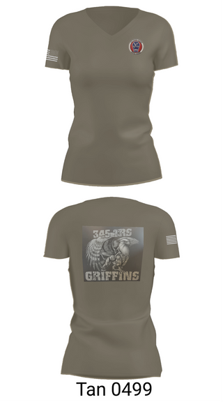 Womens Short Sleeve Vneck Shirt, 345th TRS, , Teamtime, Team time, sublimation, custom sports apparel, team uniforms, spirit wear, spiritwear, sports uniforms, custom shirts, team store, custom team store, fundraiser sports, apparel fundraiser
