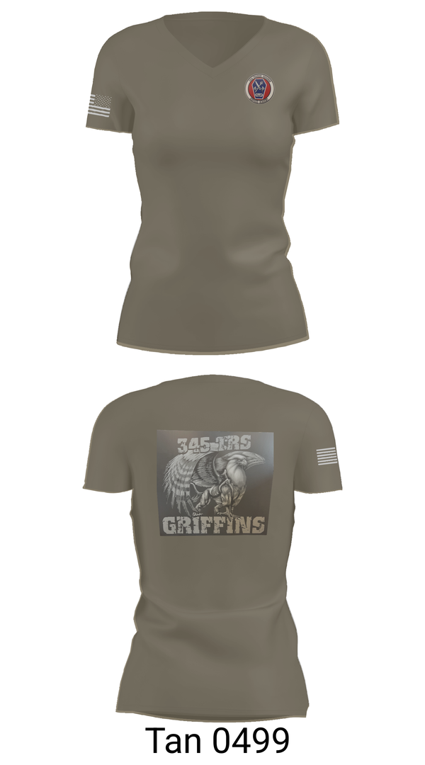 Womens Short Sleeve Vneck Shirt, 345th TRS, , Teamtime, Team time, sublimation, custom sports apparel, team uniforms, spirit wear, spiritwear, sports uniforms, custom shirts, team store, custom team store, fundraiser sports, apparel fundraiser