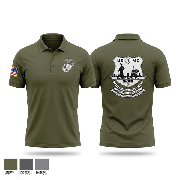 Short Sleeve Performance Polo, 2nd Battalion, 25th Marines, Marines, Teamtime, Team time, sublimation, custom sports apparel, team uniforms, spirit wear, spiritwear, sports uniforms, custom shirts, team store, custom team store, fundraiser sports, apparel fundraiser