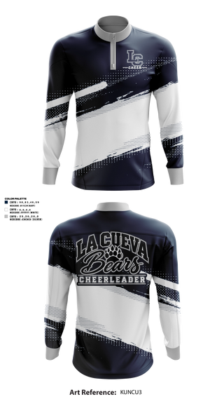 Quarter Zip Jacket, La Cueva Bears, Cheer, Teamtime, Team time, sublimation, custom sports apparel, team uniforms, spirit wear, spiritwear, sports uniforms, custom shirts, team store, custom team store, fundraiser sports, apparel fundraiser