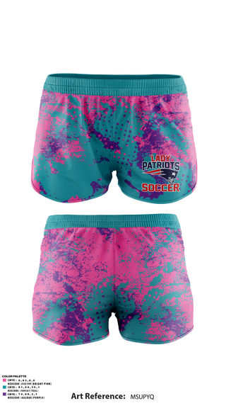 Womens Shorts, Madison Middle Lady Patriots Soccer, Women's Soccer, Teamtime, Team time, sublimation, custom sports apparel, team uniforms, spirit wear, spiritwear, sports uniforms, custom shirts, team store, custom team store, fundraiser sports, apparel fundraiser