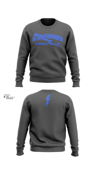 Crew Neck Sweatshirt, Blue Thunder, Track & Field, Teamtime, Team time, sublimation, custom sports apparel, team uniforms, spirit wear, spiritwear, sports uniforms, custom shirts, team store, custom team store, fundraiser sports, apparel fundraiser