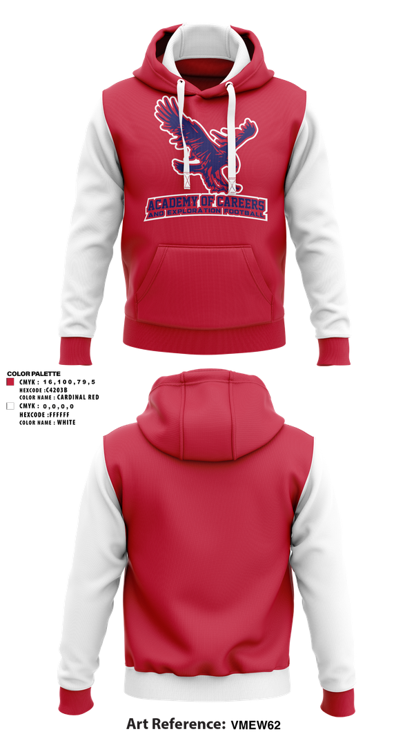 Hoodie, Academy of Careers and Exploration Football, , Teamtime, Team time, sublimation, custom sports apparel, team uniforms, spirit wear, spiritwear, sports uniforms, custom shirts, team store, custom team store, fundraiser sports, apparel fundraiser