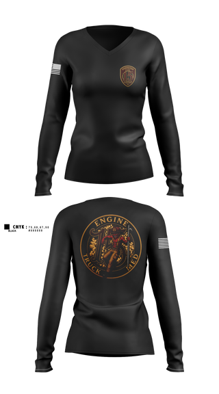Womens Long Sleeve Vneck Shirt, Full House, Fire Department, Teamtime, Team time, sublimation, custom sports apparel, team uniforms, spirit wear, spiritwear, sports uniforms, custom shirts, team store, custom team store, fundraiser sports, apparel fundraiser