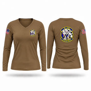 Womens Long Sleeve Vneck Shirt, 89 ATKS, Air Force, Teamtime, Team time, sublimation, custom sports apparel, team uniforms, spirit wear, spiritwear, sports uniforms, custom shirts, team store, custom team store, fundraiser sports, apparel fundraiser