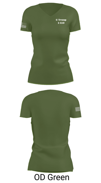 C Troop 1-113 13754826 Women's Short Sleeve V-neck Shirt - 48