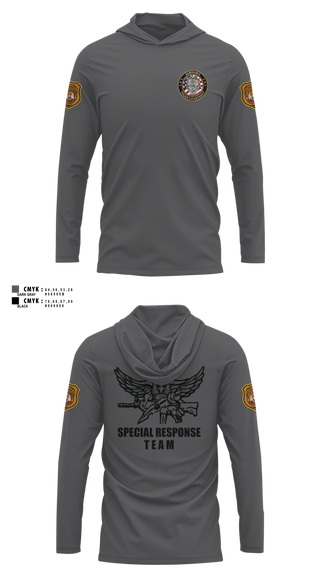 Long Sleeve hooded sunshirt, Special Response Team, Police, Teamtime, Team time, sublimation, custom sports apparel, team uniforms, spirit wear, spiritwear, sports uniforms, custom shirts, team store, custom team store, fundraiser sports, apparel fundraiser