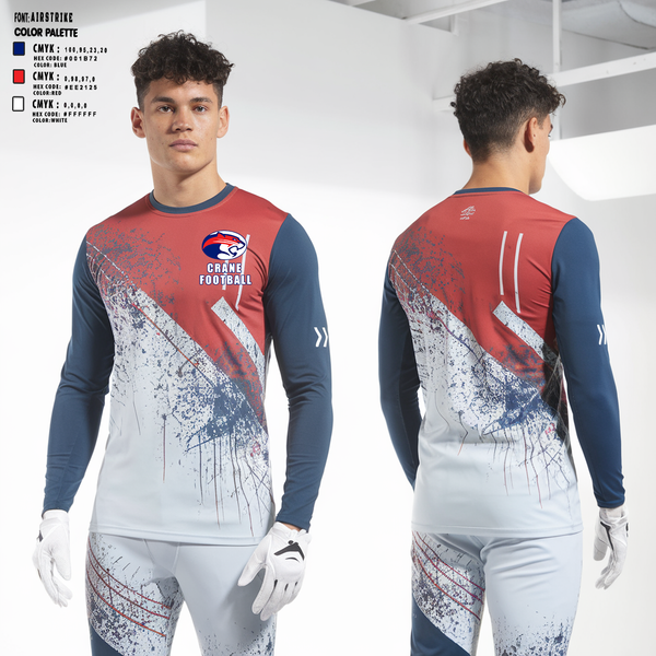 Long Sleeve Performance Shirt, Crane Medical Preparatory High School Football, , Teamtime, Team time, sublimation, custom sports apparel, team uniforms, spirit wear, spiritwear, sports uniforms, custom shirts, team store, custom team store, fundraiser sports, apparel fundraiser