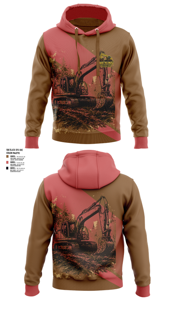 Hoodie, 252 EngineersWatkins Excavation, , Teamtime, Team time, sublimation, custom sports apparel, team uniforms, spirit wear, spiritwear, sports uniforms, custom shirts, team store, custom team store, fundraiser sports, apparel fundraiser