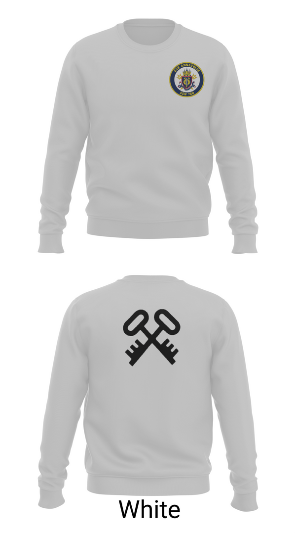 Crew Neck Sweatshirt, USS ANNAPOLIS, Navy, Teamtime, Team time, sublimation, custom sports apparel, team uniforms, spirit wear, spiritwear, sports uniforms, custom shirts, team store, custom team store, fundraiser sports, apparel fundraiser