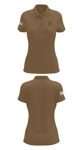 Womens Short Sleeve Performance Polo, 1st Infantry Division, Army, Teamtime, Team time, sublimation, custom sports apparel, team uniforms, spirit wear, spiritwear, sports uniforms, custom shirts, team store, custom team store, fundraiser sports, apparel fundraiser