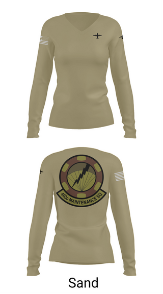 Womens Long Sleeve Vneck Shirt, 403 Maintenance Sqd, Air Force, Teamtime, Team time, sublimation, custom sports apparel, team uniforms, spirit wear, spiritwear, sports uniforms, custom shirts, team store, custom team store, fundraiser sports, apparel fundraiser