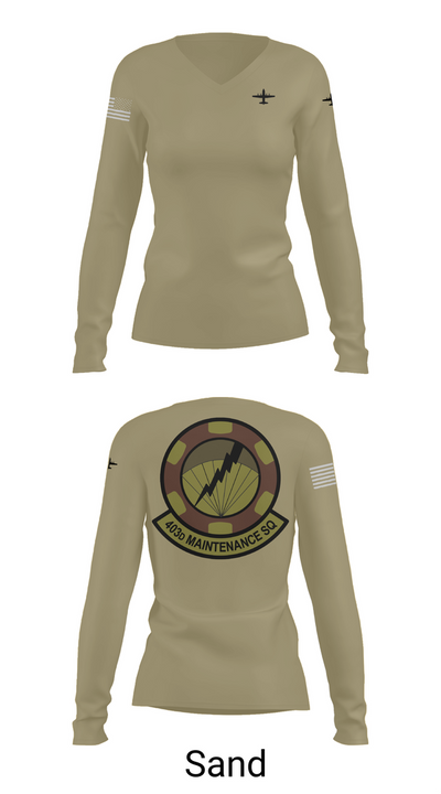 403 Maintenance Sqd 80013271 Women's Long Sleeve V-neck Shirt - 97