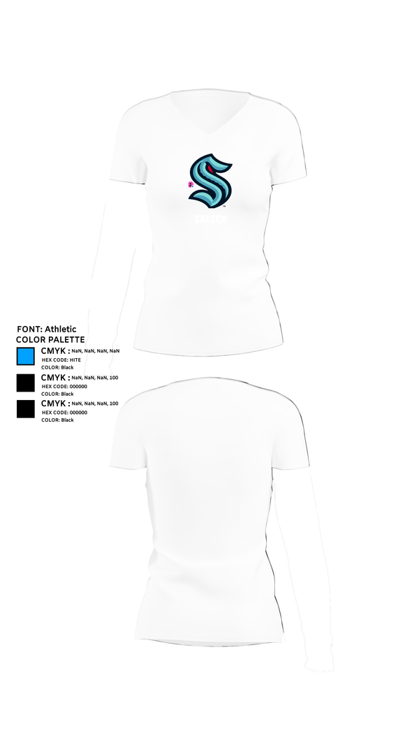 Womens Short Sleeve Vneck Shirt, Kraken, Ice Hockey, Teamtime, Team time, sublimation, custom sports apparel, team uniforms, spirit wear, spiritwear, sports uniforms, custom shirts, team store, custom team store, fundraiser sports, apparel fundraiser