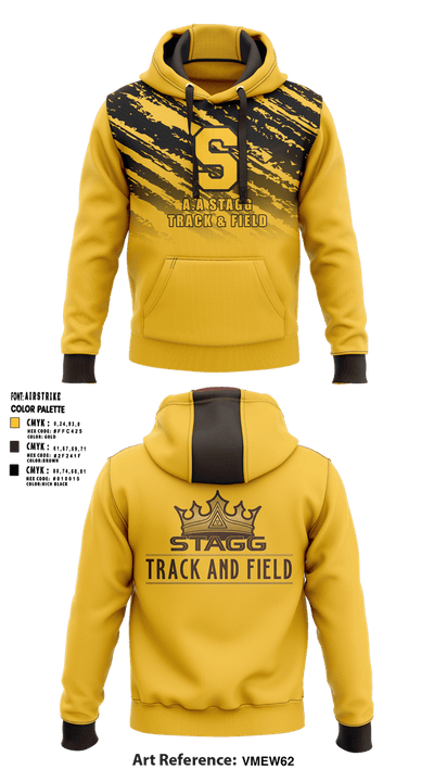 A.A Stagg High School Track & Field 25952032 Hoodie - 1