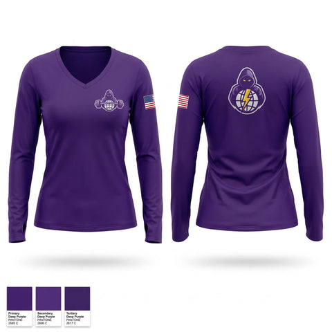 Womens Long Sleeve Vneck Shirt, 692 COS, Air Force, Teamtime, Team time, sublimation, custom sports apparel, team uniforms, spirit wear, spiritwear, sports uniforms, custom shirts, team store, custom team store, fundraiser sports, apparel fundraiser