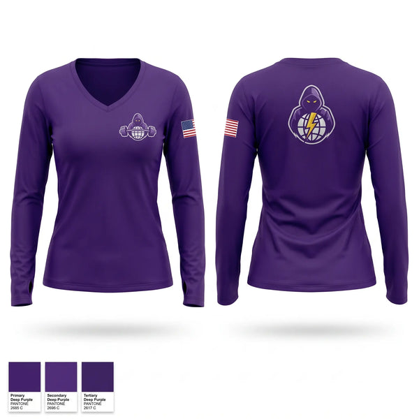 Womens Long Sleeve Vneck Shirt, 692 COS, Air Force, Teamtime, Team time, sublimation, custom sports apparel, team uniforms, spirit wear, spiritwear, sports uniforms, custom shirts, team store, custom team store, fundraiser sports, apparel fundraiser