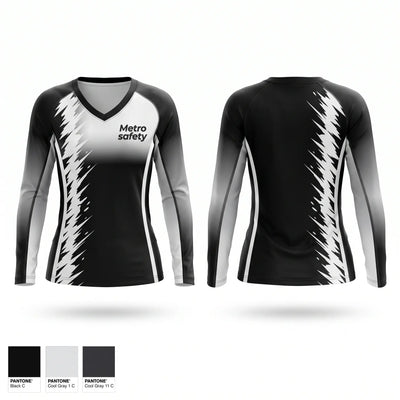 Metro safety Women's Long Sleeve V-neck Shirt - 1