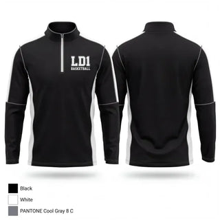 Quarter Zip Jacket, LD1 Basketball, Men's Basketball, Teamtime, Team time, sublimation, custom sports apparel, team uniforms, spirit wear, spiritwear, sports uniforms, custom shirts, team store, custom team store, fundraiser sports, apparel fundraiser