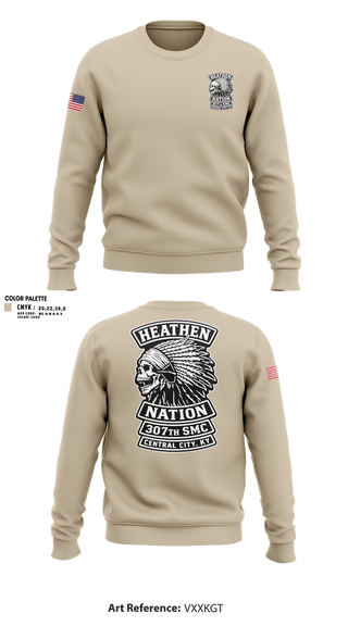 Crew Neck Sweatshirt, 307th SMC, National Guard, Teamtime, Team time, sublimation, custom sports apparel, team uniforms, spirit wear, spiritwear, sports uniforms, custom shirts, team store, custom team store, fundraiser sports, apparel fundraiser