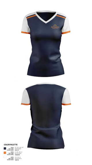 Womens Short Sleeve Vneck Shirt, Sunrise Senior Living, , Teamtime, Team time, sublimation, custom sports apparel, team uniforms, spirit wear, spiritwear, sports uniforms, custom shirts, team store, custom team store, fundraiser sports, apparel fundraiser