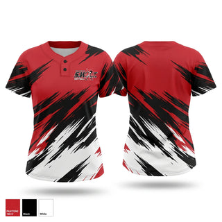 Two Button Softball Jersey, S.W.A.T., Softball, Teamtime, Team time, sublimation, custom sports apparel, team uniforms, spirit wear, spiritwear, sports uniforms, custom shirts, team store, custom team store, fundraiser sports, apparel fundraiser