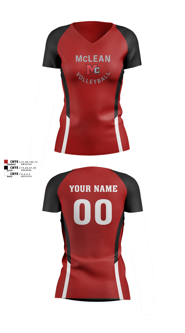 Womens Short Sleeve Vneck Shirt, McLean Girls Volleyball, Women's Volleyball, Teamtime, Team time, sublimation, custom sports apparel, team uniforms, spirit wear, spiritwear, sports uniforms, custom shirts, team store, custom team store, fundraiser sports, apparel fundraiser