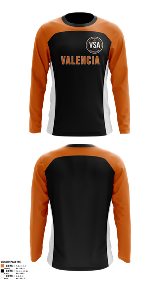 Long Sleeve Performance Shirt, Valencia Soccer Academy, Men's Soccer, Teamtime, Team time, sublimation, custom sports apparel, team uniforms, spirit wear, spiritwear, sports uniforms, custom shirts, team store, custom team store, fundraiser sports, apparel fundraiser