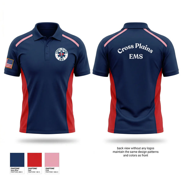 Short Sleeve Performance Polo, Cross Plains Area EMS, EMS/EMT, Teamtime, Team time, sublimation, custom sports apparel, team uniforms, spirit wear, spiritwear, sports uniforms, custom shirts, team store, custom team store, fundraiser sports, apparel fundraiser