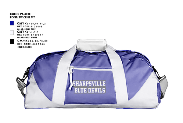 Duffle Bag, Sharpsville Blue Devils, , Teamtime, Team time, sublimation, custom sports apparel, team uniforms, spirit wear, spiritwear, sports uniforms, custom shirts, team store, custom team store, fundraiser sports, apparel fundraiser