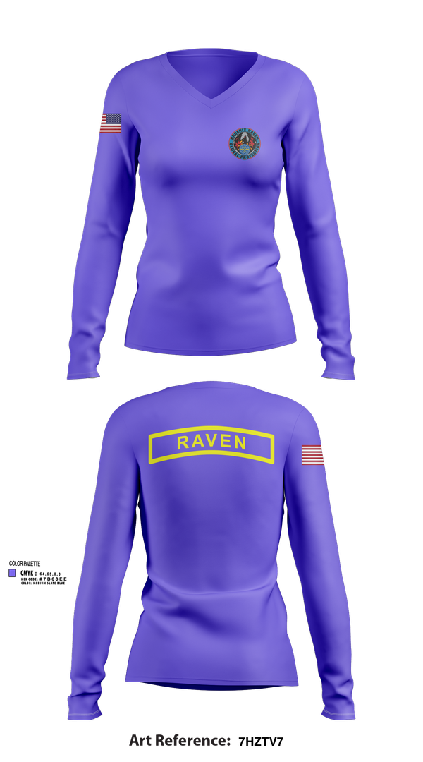 Womens Long Sleeve Vneck Shirt, Phoenix Raven Instrutor, , Teamtime, Team time, sublimation, custom sports apparel, team uniforms, spirit wear, spiritwear, sports uniforms, custom shirts, team store, custom team store, fundraiser sports, apparel fundraiser