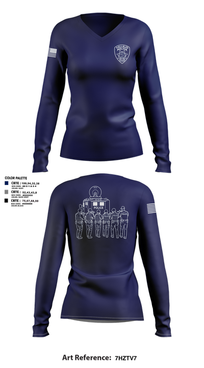 Team 3 37377500 Women's Long Sleeve V-neck Shirt - 1