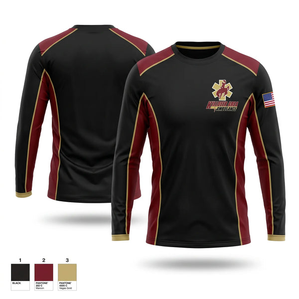 Long Sleeve Performance Shirt, Killdeer Area Ambulance, EMS/EMT, Teamtime, Team time, sublimation, custom sports apparel, team uniforms, spirit wear, spiritwear, sports uniforms, custom shirts, team store, custom team store, fundraiser sports, apparel fundraiser