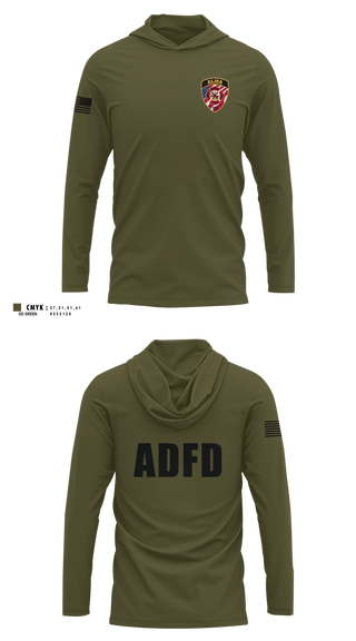 Long Sleeve hooded sunshirt, Alma District Fire Department, Fire Department, Teamtime, Team time, sublimation, custom sports apparel, team uniforms, spirit wear, spiritwear, sports uniforms, custom shirts, team store, custom team store, fundraiser sports, apparel fundraiser
