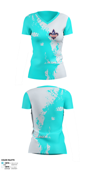 Womens Short Sleeve Vneck Shirt, Felice Kicking, , Teamtime, Team time, sublimation, custom sports apparel, team uniforms, spirit wear, spiritwear, sports uniforms, custom shirts, team store, custom team store, fundraiser sports, apparel fundraiser