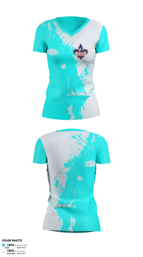 Womens Short Sleeve Vneck Shirt, Felice Kicking, , Teamtime, Team time, sublimation, custom sports apparel, team uniforms, spirit wear, spiritwear, sports uniforms, custom shirts, team store, custom team store, fundraiser sports, apparel fundraiser