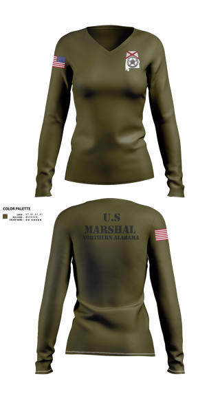 Womens Long Sleeve Vneck Shirt, USMS N/AL, Police, Teamtime, Team time, sublimation, custom sports apparel, team uniforms, spirit wear, spiritwear, sports uniforms, custom shirts, team store, custom team store, fundraiser sports, apparel fundraiser