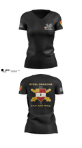 2nd Battalion 82nd Field Artillery “Steel Dragon” 56228393 Women's Short Sleeve V-neck Shirt - 4