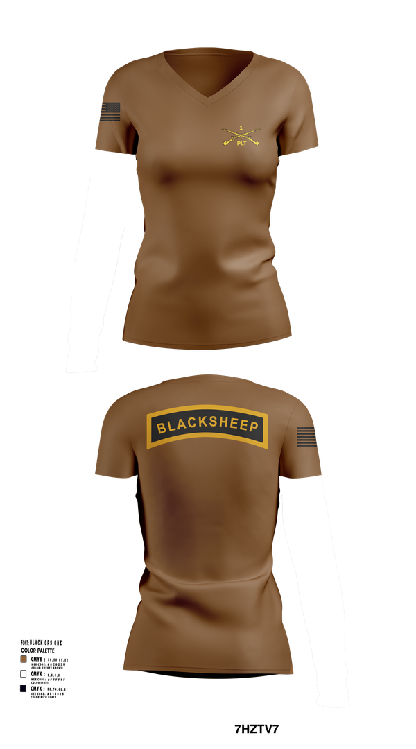 Womens Short Sleeve Vneck Shirt, 1st PLT B Co 1-173IN, , Teamtime, Team time, sublimation, custom sports apparel, team uniforms, spirit wear, spiritwear, sports uniforms, custom shirts, team store, custom team store, fundraiser sports, apparel fundraiser
