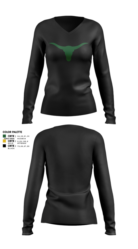 Womens Long Sleeve Vneck Shirt, Battle Mountain Longhorns, Wrestling, Teamtime, Team time, sublimation, custom sports apparel, team uniforms, spirit wear, spiritwear, sports uniforms, custom shirts, team store, custom team store, fundraiser sports, apparel fundraiser